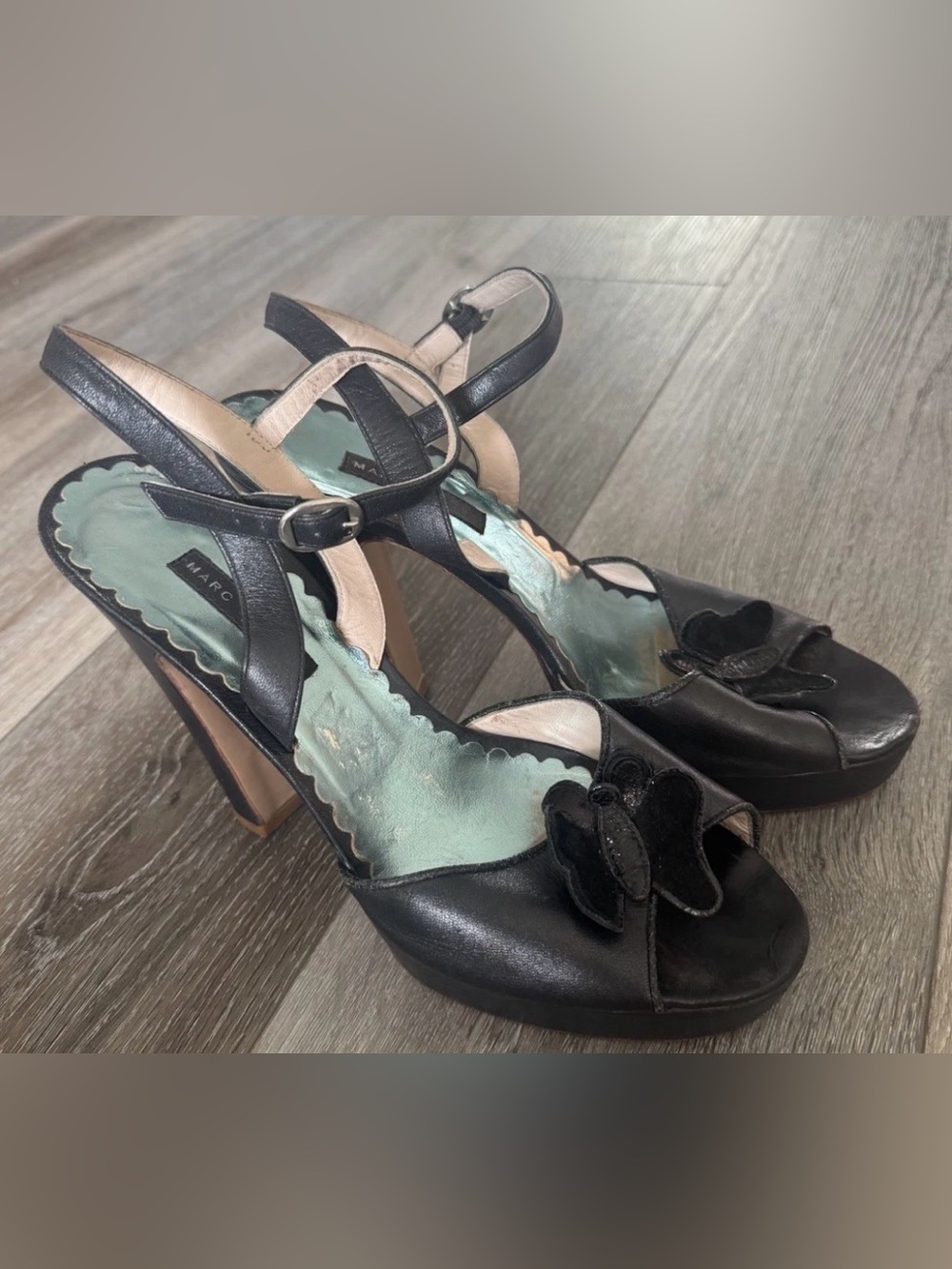Marc Jacobs Black Butterfly Women's Shoes Platform Heels Size 10M Italy